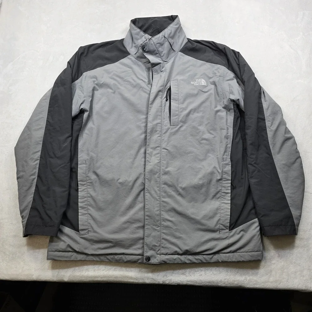 The North Face‎ HyVent Jacket Mens XL Gray Black Insulated Ski Snow Nylon